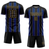 Black Jersey Gold Royal-Old Uniform Pinstripe Sublimation Sports Custom Soccer Line Black Jersey Gold Royal-Old Uniform Pinstripe Sublimation Sports Custom Soccer Line