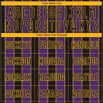 Sublimation Soccer Custom Purple-Gold Sports Line Black Uniform Jersey Pinstripe Sublimation Soccer Custom Purple-Gold Sports Line Black Uniform Jersey Pinstripe