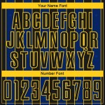 Pinstripe Royal-Yellow Jersey Sports Custom Soccer Line Uniform Sublimation Black Pinstripe Royal-Yellow Jersey Sports Custom Soccer Line Uniform Sublimation Black