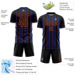 Royal-Orange Jersey Black Uniform Sports Sublimation Pinstripe Custom Soccer Line Royal-Orange Jersey Black Uniform Sports Sublimation Pinstripe Custom Soccer Line