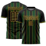 Jersey Sports Line Pinstripe Soccer Black Custom Sublimation Uniform Green-Gold Jersey Sports Line Pinstripe Soccer Black Custom Sublimation Uniform Green-Gold