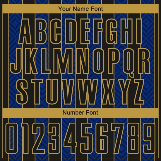 Black Jersey Gold Royal-Old Uniform Pinstripe Sublimation Sports Custom Soccer Line Black Jersey Gold Royal-Old Uniform Pinstripe Sublimation Sports Custom Soccer Line
