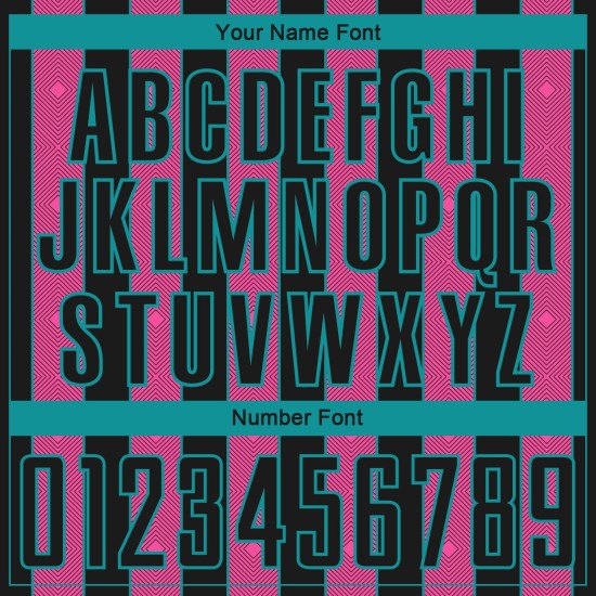 Custom Pink-Teal Uniform Sports Pinstripe Soccer Sublimation Line Black Jersey Custom Pink-Teal Uniform Sports Pinstripe Soccer Sublimation Line Black Jersey