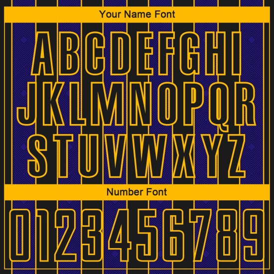 Black Uniform Sublimation Line Dark Jersey Custom Soccer Pinstripe Purple-Gold Sports Black Uniform Sublimation Line Dark Jersey Custom Soccer Pinstripe Purple-Gold Sports