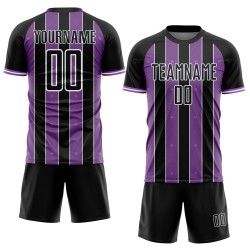 Soccer Medium Jersey Line Custom Uniform Sports Purple-White Black Pinstripe Sublimation