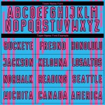 Sky Soccer Jersey Blue Pinstripe Pink-Black Uniform Sublimation Custom Sky Soccer Jersey Blue Pinstripe Pink-Black Uniform Sublimation Custom