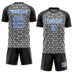 Soccer Uniform Jersey Custom Light Blue-White Black Sublimation Soccer Uniform Jersey Custom Light Blue-White Black Sublimation