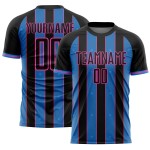 Uniform Jersey Powder Blue-Pink Black Line Pinstripe Custom Sublimation Sports Soccer Uniform Jersey Powder Blue-Pink Black Line Pinstripe Custom Sublimation Sports Soccer