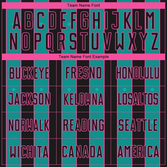 Aqua-Pink Black Jersey Custom Line Pinstripe Sublimation Soccer Uniform Sports