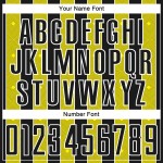 Custom Yellow-White Line Uniform Sublimation Light Black Pinstripe Sports Jersey Soccer Custom Yellow-White Line Uniform Sublimation Light Black Pinstripe Sports Jersey Soccer