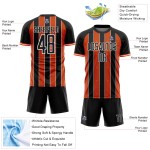 Uniform Soccer Pinstripe Jersey Orange-White Custom Line Black Sports Sublimation Uniform Soccer Pinstripe Jersey Orange-White Custom Line Black Sports Sublimation