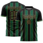 Uniform Gold Kelly Green-Old Jersey Black Custom Sublimation Line Sports Soccer Pinstripe Uniform Gold Kelly Green-Old Jersey Black Custom Sublimation Line Sports Soccer Pinstripe