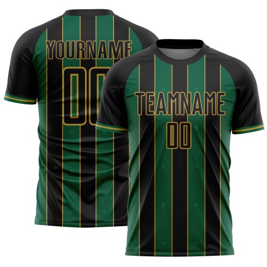 Uniform Gold Kelly Green-Old Jersey Black Custom Sublimation Line Sports Soccer Pinstripe Uniform Gold Kelly Green-Old Jersey Black Custom Sublimation Line Sports Soccer Pinstripe