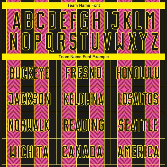 Yellow Sports Soccer Sublimation Custom Line Black Jersey Pink-Light Pinstripe Uniform Yellow Sports Soccer Sublimation Custom Line Black Jersey Pink-Light Pinstripe Uniform