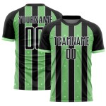 Jersey Green-White Uniform Pinstripe Sublimation Soccer Line Pea Black Sports Custom Jersey Green-White Uniform Pinstripe Sublimation Soccer Line Pea Black Sports Custom