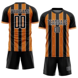 Pinstripe Bay Custom Orange-White Uniform Line Sublimation Soccer Sports Jersey Black Pinstripe Bay Custom Orange-White Uniform Line Sublimation Soccer Sports Jersey Black