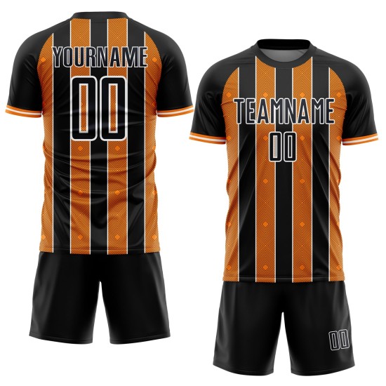 Pinstripe Bay Custom Orange-White Uniform Line Sublimation Soccer Sports Jersey Black Pinstripe Bay Custom Orange-White Uniform Line Sublimation Soccer Sports Jersey Black