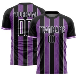 Soccer Medium Jersey Line Custom Uniform Sports Purple-White Black Pinstripe Sublimation
