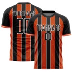 Uniform Soccer Pinstripe Jersey Orange-White Custom Line Black Sports Sublimation Uniform Soccer Pinstripe Jersey Orange-White Custom Line Black Sports Sublimation