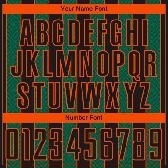 Custom Black Line Green-Orange Soccer Jersey Pinstripe Uniform Sports Kelly Sublimation Custom Black Line Green-Orange Soccer Jersey Pinstripe Uniform Sports Kelly Sublimation