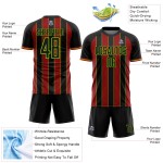 Jersey Red-Neon Pinstripe Soccer Green Sports Sublimation Line Custom Black Uniform Jersey Red-Neon Pinstripe Soccer Green Sports Sublimation Line Custom Black Uniform
