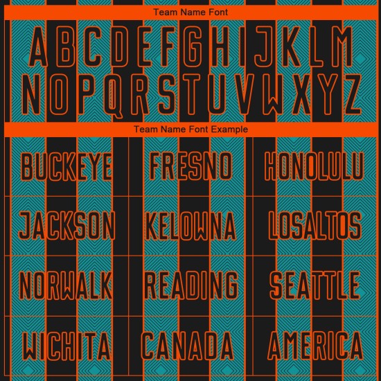 Teal-Orange Soccer Jersey Custom Black Pinstripe Sublimation Uniform Sports Line Teal-Orange Soccer Jersey Custom Black Pinstripe Sublimation Uniform Sports Line