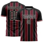 Pinstripe Uniform Crimson-Cream Line Black Sports Jersey Soccer Sublimation Custom Pinstripe Uniform Crimson-Cream Line Black Sports Jersey Soccer Sublimation Custom