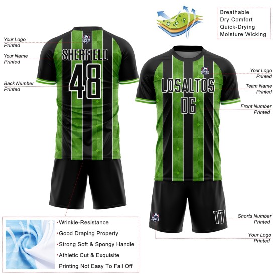 Jersey Custom Line Sublimation Green-White Black Pinstripe Uniform Sports Aurora Soccer Jersey Custom Line Sublimation Green-White Black Pinstripe Uniform Sports Aurora Soccer