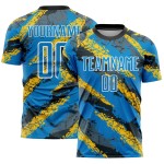 Jersey Blue Powder Soccer Yellow-White Sublimation Custom Uniform Jersey Blue Powder Soccer Yellow-White Sublimation Custom Uniform