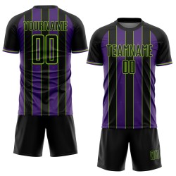 Pinstripe Custom Uniform Green Soccer Sublimation Jersey Black Line Purple-Neon Sports Pinstripe Custom Uniform Green Soccer Sublimation Jersey Black Line Purple-Neon Sports