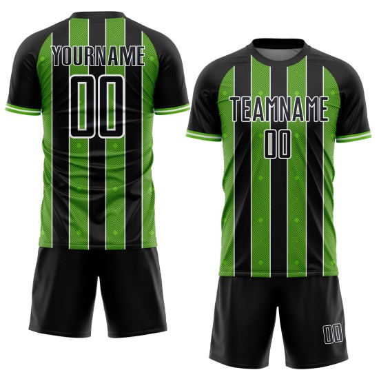 Jersey Custom Line Sublimation Green-White Black Pinstripe Uniform Sports Aurora Soccer Jersey Custom Line Sublimation Green-White Black Pinstripe Uniform Sports Aurora Soccer