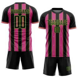 Line Uniform Jersey Black Soccer Custom Pink-Neon Pinstripe Sports Green Sublimation Line Uniform Jersey Black Soccer Custom Pink-Neon Pinstripe Sports Green Sublimation