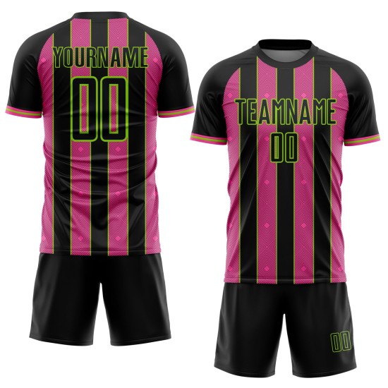 Line Uniform Jersey Black Soccer Custom Pink-Neon Pinstripe Sports Green Sublimation Line Uniform Jersey Black Soccer Custom Pink-Neon Pinstripe Sports Green Sublimation