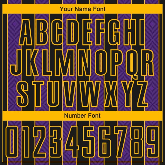 Sublimation Soccer Custom Purple-Gold Sports Line Black Uniform Jersey Pinstripe Sublimation Soccer Custom Purple-Gold Sports Line Black Uniform Jersey Pinstripe