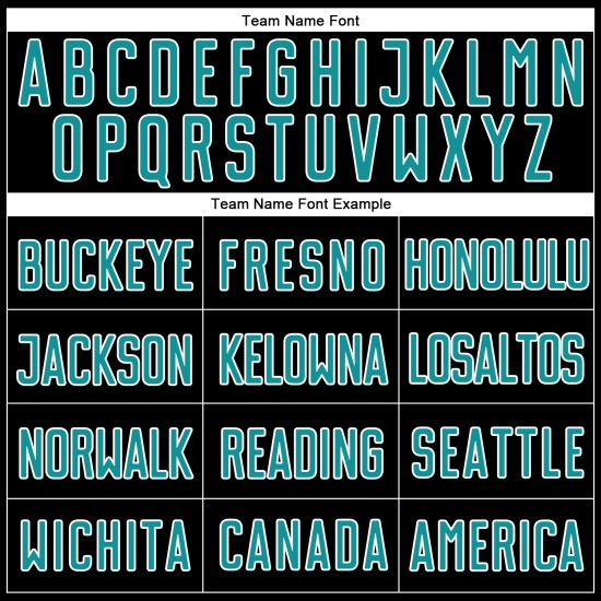 Black Sublimation Uniform Jersey Teal-White Soccer Fashion Split Custom Black Sublimation Uniform Jersey Teal-White Soccer Fashion Split Custom