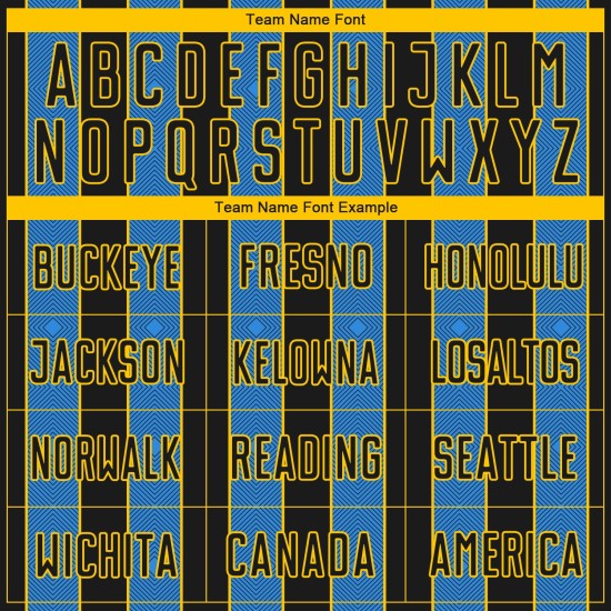 Powder Soccer Sports Line Sublimation Blue-Yellow Custom Pinstripe Uniform Black Jersey Powder Soccer Sports Line Sublimation Blue-Yellow Custom Pinstripe Uniform Black Jersey