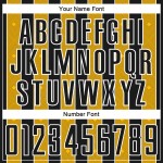 Uniform Sublimation Black Line Soccer Sports Custom Pinstripe Gold-White Jersey Uniform Sublimation Black Line Soccer Sports Custom Pinstripe Gold-White Jersey