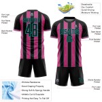 Uniform Jersey Pinstripe Line Sports Pink-Aqua Black Soccer Custom Sublimation Uniform Jersey Pinstripe Line Sports Pink-Aqua Black Soccer Custom Sublimation