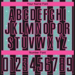 Ice Pinstripe Soccer Jersey Black Sports Sublimation Uniform Line Blue-Pink Custom Ice Pinstripe Soccer Jersey Black Sports Sublimation Uniform Line Blue-Pink Custom