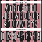 Line Medium Pinstripe Jersey Uniform Custom Sports Black Pink-White Soccer Sublimation Line Medium Pinstripe Jersey Uniform Custom Sports Black Pink-White Soccer Sublimation