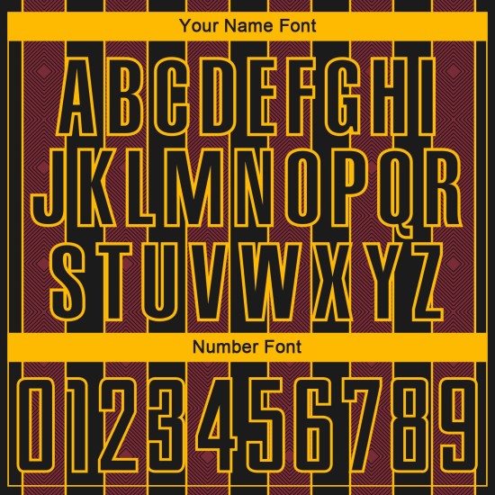 Burgundy-Gold Sports Soccer Custom Jersey Line Pinstripe Sublimation Uniform Black Burgundy-Gold Sports Soccer Custom Jersey Line Pinstripe Sublimation Uniform Black
