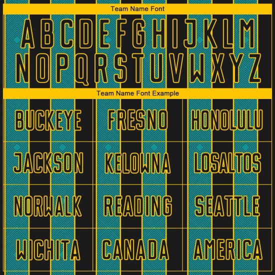 Teal-Yellow Uniform Soccer Line Custom Sports Jersey Sublimation Pinstripe Black Teal-Yellow Uniform Soccer Line Custom Sports Jersey Sublimation Pinstripe Black