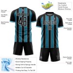 Panther Sports Sublimation Uniform Soccer Line Blue-White Pinstripe Custom Jersey Black Panther Sports Sublimation Uniform Soccer Line Blue-White Pinstripe Custom Jersey Black