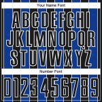Black Blue-White Jersey Custom Sports Uniform Soccer Thunder Line Pinstripe Sublimation Black Blue-White Jersey Custom Sports Uniform Soccer Thunder Line Pinstripe Sublimation