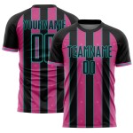 Uniform Jersey Pinstripe Line Sports Pink-Aqua Black Soccer Custom Sublimation Uniform Jersey Pinstripe Line Sports Pink-Aqua Black Soccer Custom Sublimation