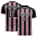 Line Sublimation Black Jersey Light Uniform Custom Pinstripe Pink-White Soccer Sports Line Sublimation Black Jersey Light Uniform Custom Pinstripe Pink-White Soccer Sports