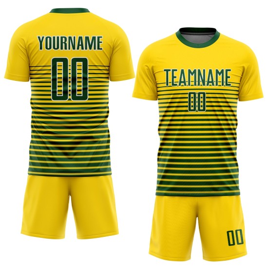 Jersey Green-White Uniform Gold Custom Soccer Sublimation Jersey Green-White Uniform Gold Custom Soccer Sublimation