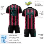 Pinstripe Line Jersey Pink-Aqua Custom Soccer Neon Black Sports Sublimation Uniform Pinstripe Line Jersey Pink-Aqua Custom Soccer Neon Black Sports Sublimation Uniform