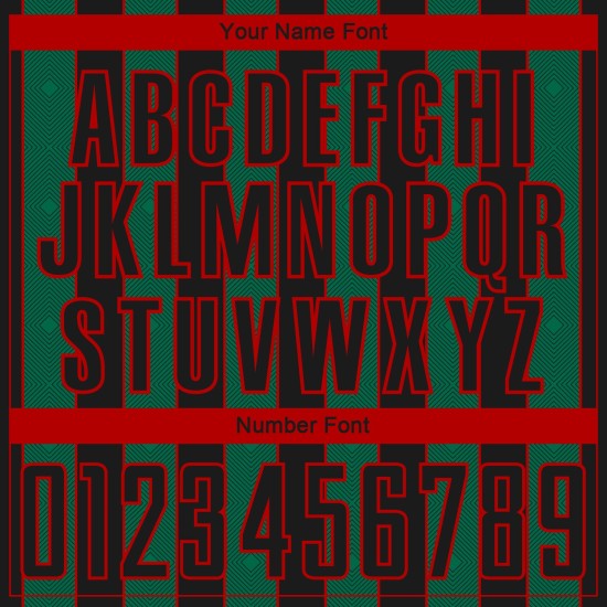 Custom Pinstripe Soccer Uniform Sublimation Kelly Jersey Sports Green-Red Line Black Custom Pinstripe Soccer Uniform Sublimation Kelly Jersey Sports Green-Red Line Black