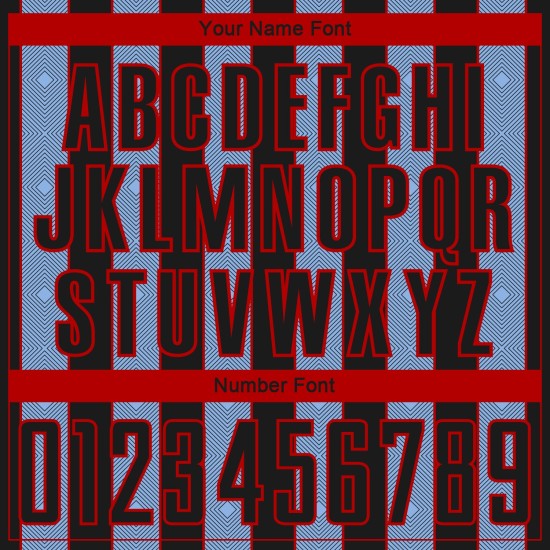 Sports Line Custom Jersey Black Pinstripe Blue-Red Light Uniform Soccer Sublimation Sports Line Custom Jersey Black Pinstripe Blue-Red Light Uniform Soccer Sublimation